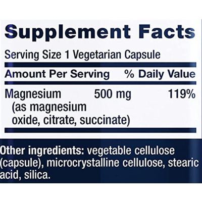Магній / Magnesium Caps, Life Extension, 500 мг, 100 капсул
