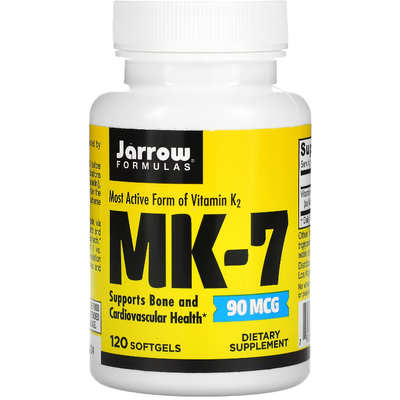Витамин K2 в форме MK-7 / Vitamin K2 as MK-7, Jarrow Formulas, 90 мкг, 120 гелевых капсул