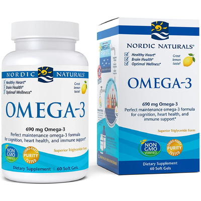 Омега-3 со вкусом лимона / Omega-3 Lemon, Nordic Naturals, 60 гелевых капсул