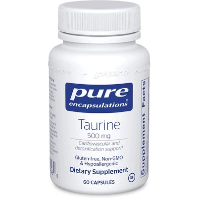 Таурин / Taurine, Pure Encapsulations, 500 мг, 60 капсул