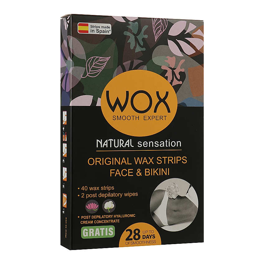 Воскові смужки для обличчя і бікіні 40+2 WOX Smooth Expert Original Wax Strips Face & Bikini