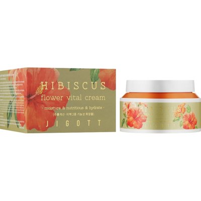 Крем для лица Антивозрастной с экстрактом гибискуса Jigott Hibiscus Flower Vital Cream