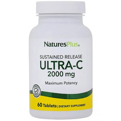 Ультра С с замедленным высвобождением / Ultra-C, Nature's Plus, 2000 мг, 60 таблеток