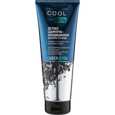 Детокс шампунь-кондиціонер для волосся й бороди Cool Men Detox Carbon