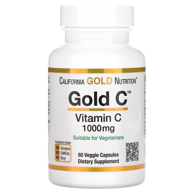 Gold C / Вітамін C класу USP, California Gold Nutrition, 1000 мг, 60 вегетаріанських капсул