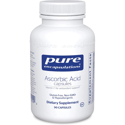 Аскорбиновая кислота в капсулах / Ascorbic Acid Capsules, Pure Encapsulations, 1000 мг, 90 капсул