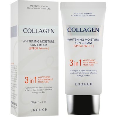 Солнцезащитный крем для лица с морским коллагеном Enough Collagen 3in1 Whitening Moisture Sun Cream SPF50 PA+++