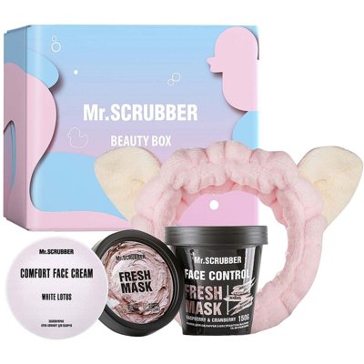 Набор Mr.Scrubber Fresh & Comfort (маска для лица, крем для лица, повязка для волос)