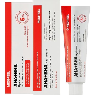 Крем-пилинг для лица восстанавливающий с кислотами Medi-Peel AHA BHA 28 Days Hyal Cream