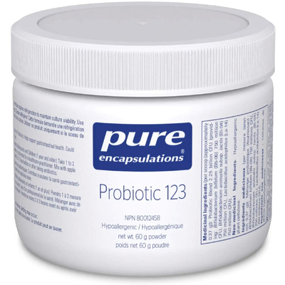 Пробиотики для детей, поддержание здоровой микрофлоры кишечника / Probiotic 123, Pure Encapsulations, 60 г