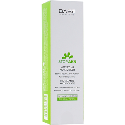 Матуючий зволожуючий крем для жирної і проблемної шкіри Babe Laboratorios Stop Akn Skin Hidratante Moisturiser