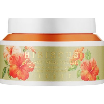 Крем для лица Антивозрастной с экстрактом гибискуса Jigott Hibiscus Flower Vital Cream