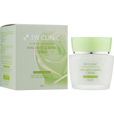 Крем для лица увлажняющий с муцином улитки 3W Clinic Snail Moist Control Cream