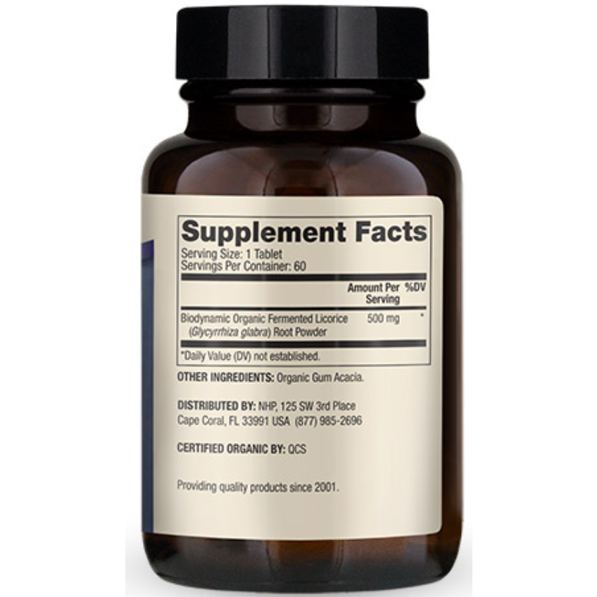 Біодинамік, ферментована солодка з ферментами / Biodynamic Organic Fermented Chewable Licorice, Dr. Mercola, 500 мг, 60 таблеток