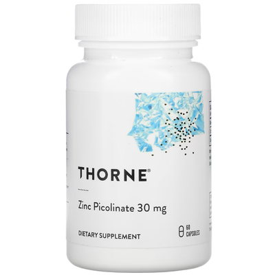 Пиколинат цинка с удвоенной эффективностью / Zinc Picolinate, Thorne Research, 30 мг, 60 капсул