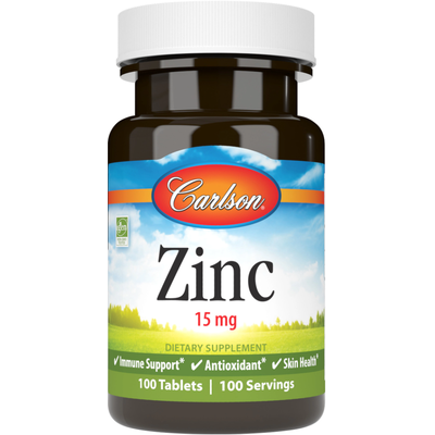 Цинк глюконат / Zinc, Carlson Labs, 15 мг, 100 таблеток