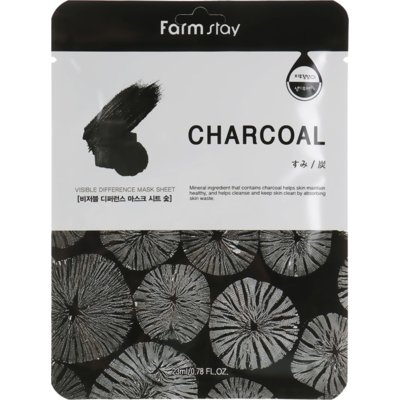 Тканевая маска с древесным углем FarmStay Visible Difference Mask Sheet Charcoal