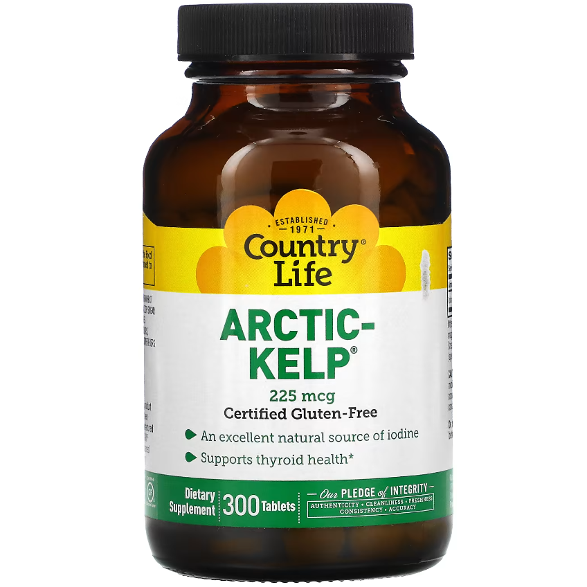 Арктичні бурі водорості / Arctic-Kelp, Country Life, 225 мкг, 300 таблеток