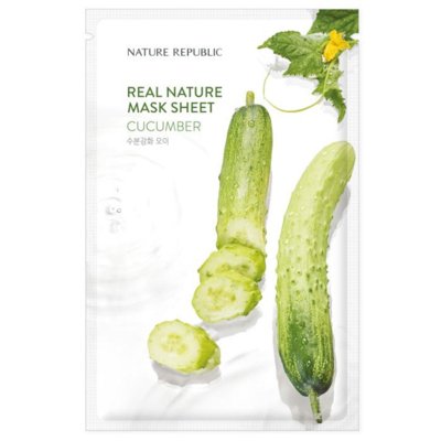 Тканевая маска для лица с экстрактом огурца Nature Republic Real Nature Mask Sheet Cucumber