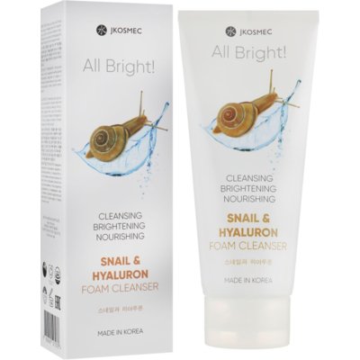Пенка для умывания с муцином улитки и гиалуроном Jkosmec All Bright Basic Snail And Hyaluron Foam Cleanser
