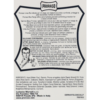 Бальзам с алоэ и витамином Е после бритья Proraso Blue Line After Shave Balm