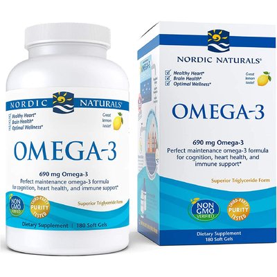 Омега-3 со вкусом лимона / Omega-3 Lemon, Nordic Naturals, 180 гелевых капсул