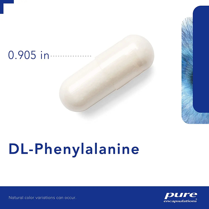 DL-фенілаланін / DL-Phenylalanine, Pure Encapsulations, 1000 мг, 90 капсул