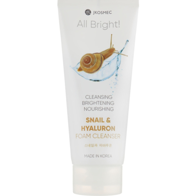 Пенка для умывания с муцином улитки и гиалуроном Jkosmec All Bright Basic Snail And Hyaluron Foam Cleanser