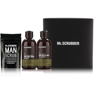 Набор для мужчин Mr.Scrubber Man Basic (кофейный скраб для тела, шампунь, гель для душа)