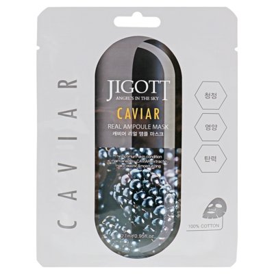 Ампульная маска с экстрактом черной икры Jigott Caviar Real Ampoule Mask