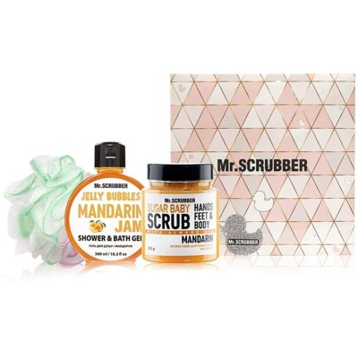 Набір Mr.Scrubber Mandarin (цукровий скраб, гель для душу, мочалка)