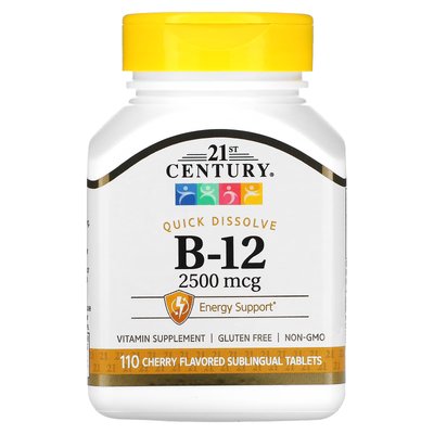 Витамин В12 / Vitamin B-12, 21st Century, 2500 мкг, 110 таблеток