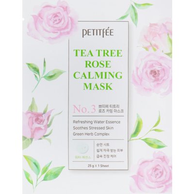 Успокаивающая маска для лица с экстрактом чайного дерева и розы Petitfee Tea Tree Rose Calming Mask