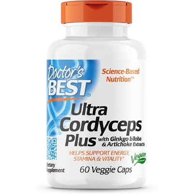 Кордицепс с добавлением экстрактов гинкго билоба и артишока / Ultra Cordyceps Plus, Doctor's Best, 750 мг, 60 капсул