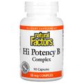 Высокоэффективный комплекс витаминов группы B / Hi Potency B Complex, Natural Factors, 90 капсул