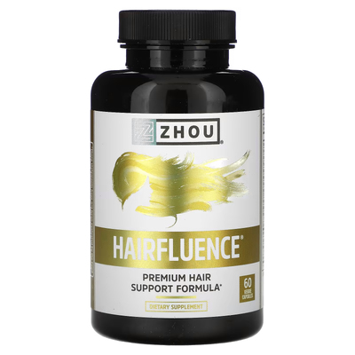 Преміум-формула росту волосся / Hairfluence, Zhou Nutrition, 60 капсул