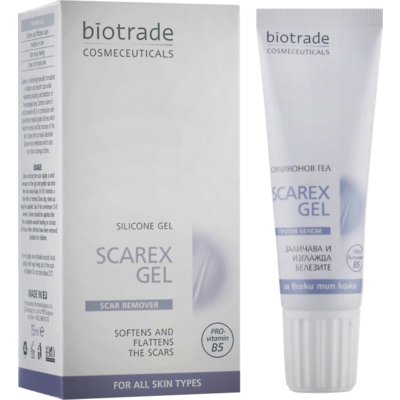 Силиконовый гель против шрамов и рубцов с витаминами B5 и Е Biotrade Scarex Gel