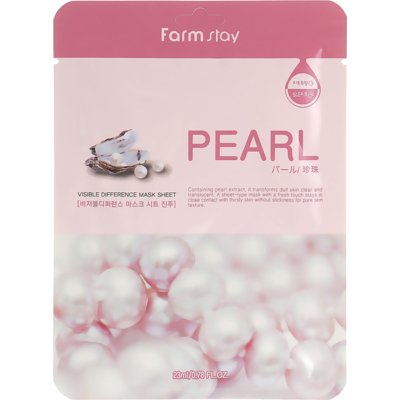 Тканевая маска с экстрактом жемчуга Farmstay Visible Difference Mask Sheet Pearl
